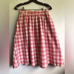 Modcloth Pink and White A-Line Skirt